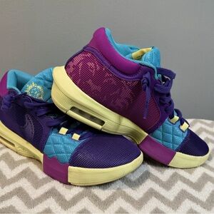 Dynamic Purple and Teal Athletic Shoes